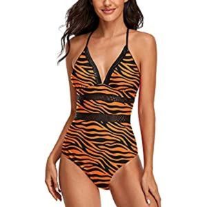 Womens One Piece  Tummy Control  Swimsuit Mesh